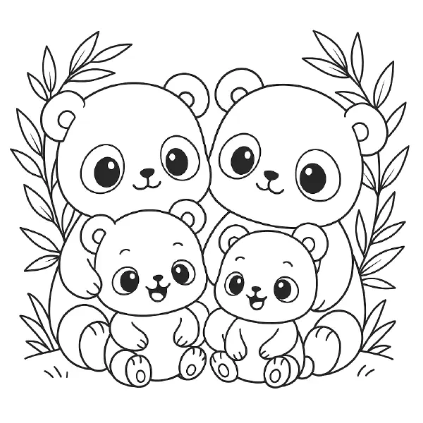 ๐ผ Panda Family Coloring Page โ A sweet panda parent and baby cuddling together in a soft kawaii style. Bold black outlines, no gray areas, and perfect for kids to print and color. Great for calm moments, school, or cozy fun at home. ๐จ๐๏ธ๐