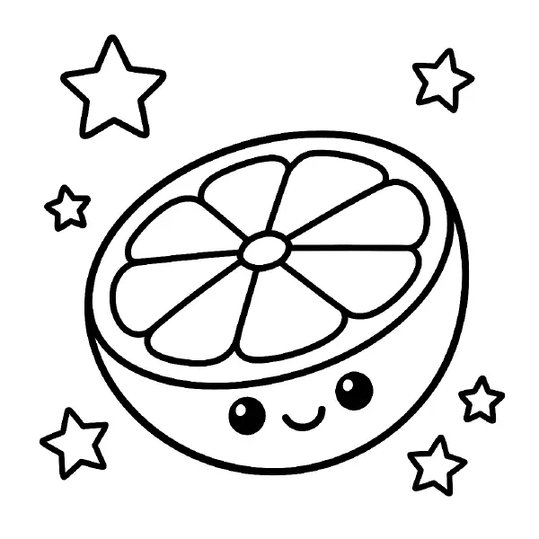 🍊 Clementine Slice Coloring Page – A juicy clementine wedge with a big smile, cute cheeks, and bold outlines. A fresh take on fruit-themed creativity! 🍊🖍️😄