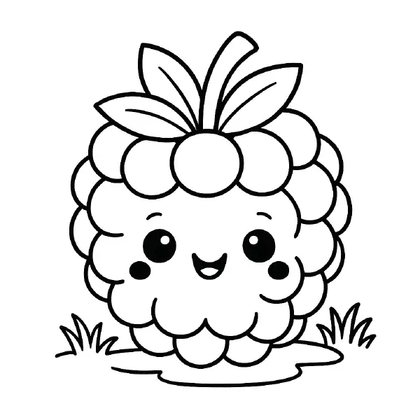 🍇 Grapefruit Coloring Page – A cute and smiley kawaii-style grapefruit, outlined in bold black lines with no shading. Easy to print and color, perfect for kids learning about fruits or enjoying a fun creative activity. 🎨🖍️😊